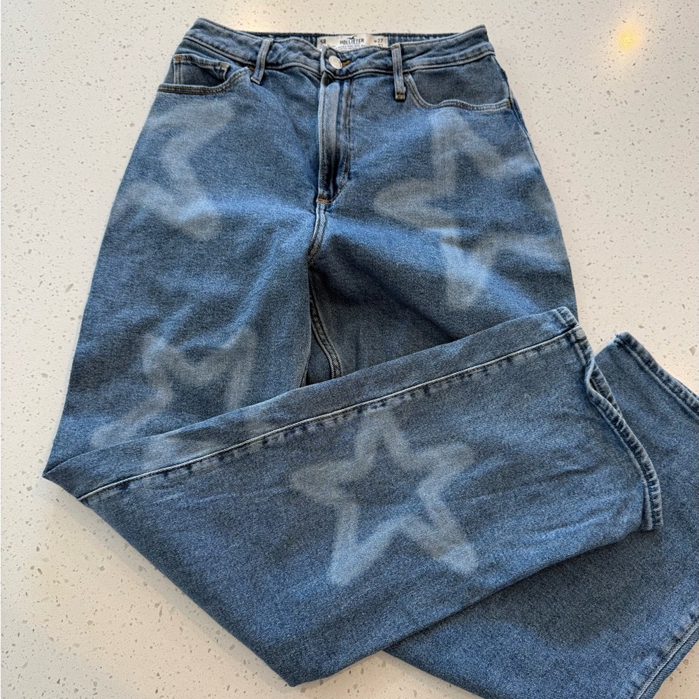 Hollister California Ultra High-Rise Stars Dad Jeans Vintage Stretch W5R  27X31
